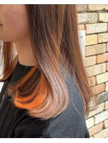 イブ ヘアーメイク(eve hair make)&nbsp;インナーカラー×オレンジ