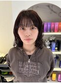 ミディアムパーマ/ラベンダーカラー/レイヤーパーマウルフパーマ