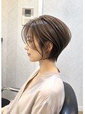 30代、40代/丸みくびれショートボブ×白髪染めハイライト/大宮