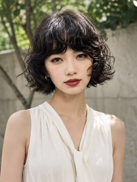ノラ シブヤ(NORA) 小顔ミディアムパーマミディアムデジタルパーマボブパーマ前髪
