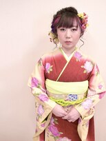 ヘアー キュート(hair CUtE)&nbsp;編み込みたっぷりインパクトカラーな成人式ヘア！