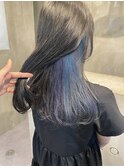 ◎紫×水色の推しインナーカラー