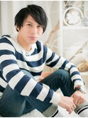 黒髪マットアッシュアシンメトリー束感ヘアc5越谷20代30代40代