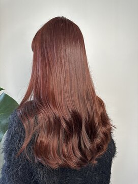 ピークスヘア(peaks hair) 暖色ブラウン ブリーチなし レッドブラウン ピンクブラウン