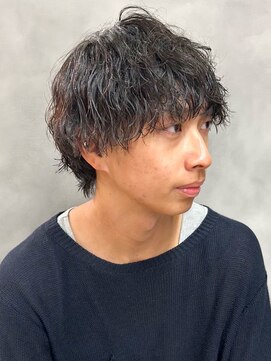 ザ マイル(The mile) アッシュブラック波巻き束感マッシュメンズカットスウルフ