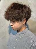 波巻きスパイラルパーマ波巻きパーママッシュウルフメンズ高崎