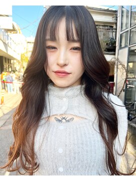 カー(KAH) シースルーバング　韓国　顔まわりレイヤー　高円寺