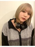 山本開生【ハイトーンシアーブロンドパツっとミニボブ】