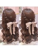 ねじりハーフアップ