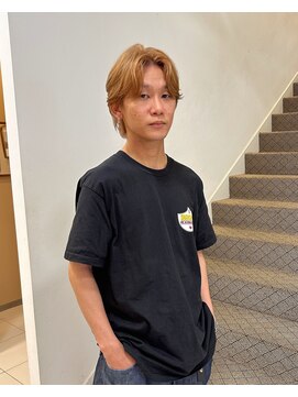 オリジン サロン(THE ORIGIN'S SALON) センターパートウルフ/名古屋メンズカット/ブリーチハイトーン