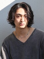 ミディアムスパイラルパーマツーブロック束感モテる長め