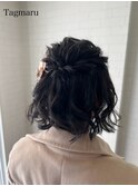卒業式ヘアセット☆短めさんハーフアップ