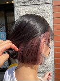 くびレイヤーエモージュピンクベージュマチルダボブミディ