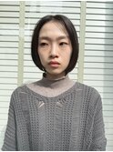 大人/暗髪/ナチュラル/ボブ/前髪なし/クール/ワンレングス