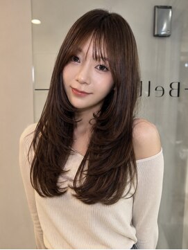 ベル 新宿(Belle) 大人ヘア　レイヤーカット　ベージュカラー　新宿　前髪カット