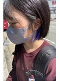 寒色系カラー♪イヤリングカラー♪くすみブルー♪