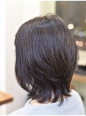 ヘアマニキュアで明るさと白髪の染まりを両立レイヤー【お客様】