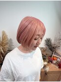 ボブ×コーラルピンク