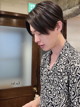 ラレイ ハラジュク(Lalei harajuku) 《ささき》坂本龍一風センターパート/パーマ落とし/黒髪