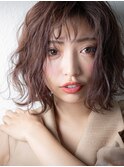 グレーベージュゆるふわ外ハネボブパーマw北浦和20代30代40代