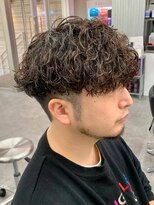 ジーニー 本厚木(Genie)&nbsp;波巻きアッシュブラック/ハイライト/マッシュパーマ/ウルフ