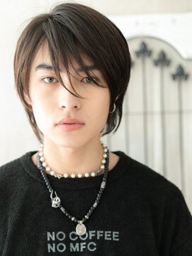 モッズヘアー メン 戸田公園店(mod's hair men) 斜めバングポイント！無造作セクシー黒髪ボブウルフd戸田公園