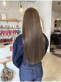 20代30代大人可愛い艶感ブラウンベージュストレート