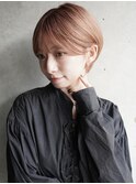 大人可愛い20代30代40代黒髪前下がりひし形小顔ボブ丸みショート