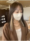 大人かわいいミルクティーベージュインナーカラー