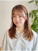 ★小顔前髪レイヤーカットナチュラル透明感ベージュ