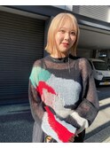 切りっぱなし外ハネボブ ブロンド