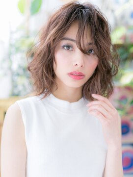 カバーヘア ブリス 戸田公園西口店(COVER HAIR bliss) 小顔ゆるふわミディアムウルフココアブラウンc720代30代40代