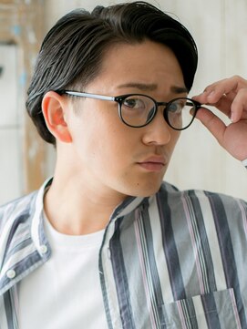 モッズヘア メン 新所沢店(mod's hair men) 大人刈り上げセンターパート黒髪メンズビジネスマッシュe新所沢