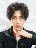 ウルフネイビーブルーフリックパーマ