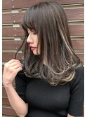 極細ハイライトバレイヤージュチョコレート