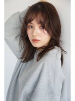 エヌ トーキョー(enu TOKYO) たっぷり透明感のブラウンカラー シースルーバング