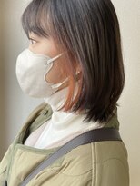 オウルヘアー(Owl hair) オレンジのイヤリングカラー/ミディアム