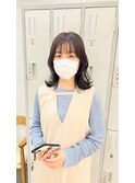 くびれレイヤー/外ハネS字ウェーブ,ナチュラル暗色