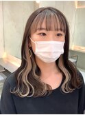 前髪インナーカラーホワイトベージュ!渋谷