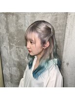ガルボヘアー 名古屋栄店(garbo hair)&nbsp;#グラデーションカラー#ブルー#シルバー#10代#20代#名古屋
