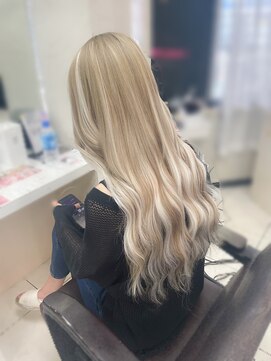 オズ 梅田店(OZ) ベージュ×ホワイト#ハイライト#ミディアムから#エクステ80枚