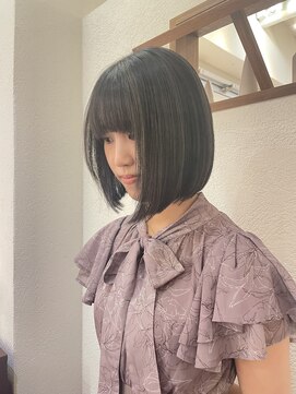 エルサフィロ ヨドヤバシ(el zafiro yodoyabashi) ダークトーン ハイライトカラー ボブ 20代30代40代