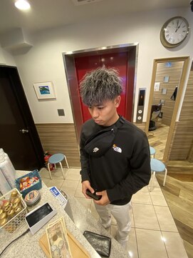 銀座マツナガ 神田店 メンズツーブロツイストスパイラルアップバングショートメッシュ