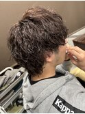 マッシュウルフ＋ツイストスパイラルパーマ