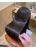 ボブルフ_ネビージュ_小顔_ワンレン_黒髪_白髪ぼかし_前髪　X