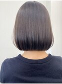 大人ショートボブグレイカラー白髪染め白髪ぼかしハイライト40代