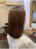 伸ばしかけ×暖色ブラウンベージュ
