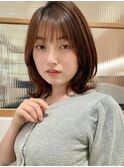 くびれボブ大人可愛い外はねボブアッシュベージュ20代30代40代