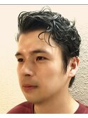 【メンズ】アッシュブラック/カルマパーマ/ランタン/船橋