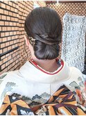 金粉アレンジ/金箔ヘアセット/上品ヘア/和装ヘアセット/まとめ髪